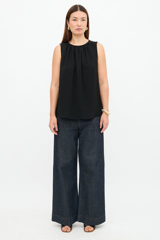 Lafayette 148 Crepe Sleeveless Blouse