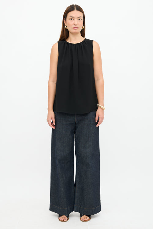 Lafayette 148 Crepe Sleeveless Blouse