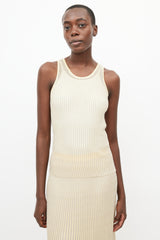 Lafayette 148 Yellow & Grey Knit Skirt Set