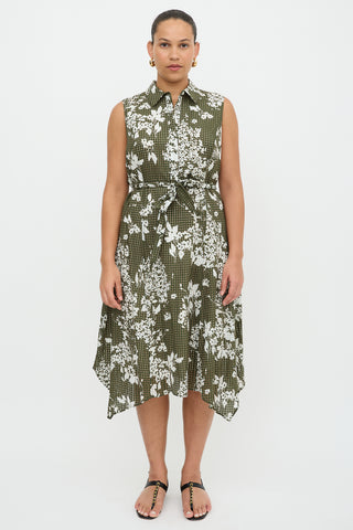 Lafayette 148 Floral Check Dress