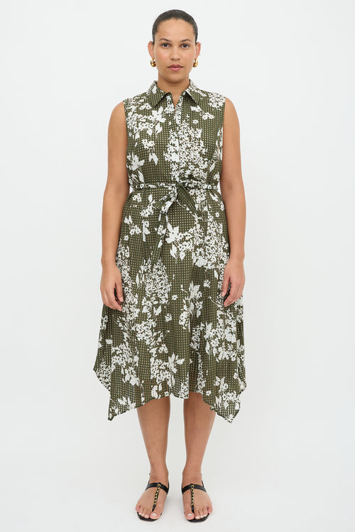 Lafayette 148 Floral Check Dress
