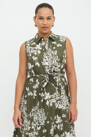 Lafayette 148 Floral Check Dress