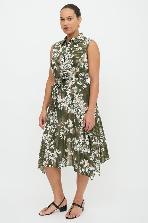 Lafayette 148 Floral Check Dress
