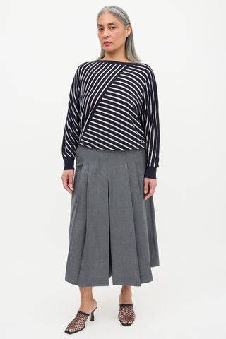Lafayette 148 Knit Stripe Panel Top
