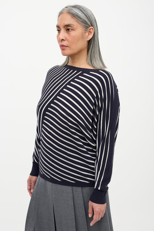Lafayette 148 Knit Stripe Panel Top