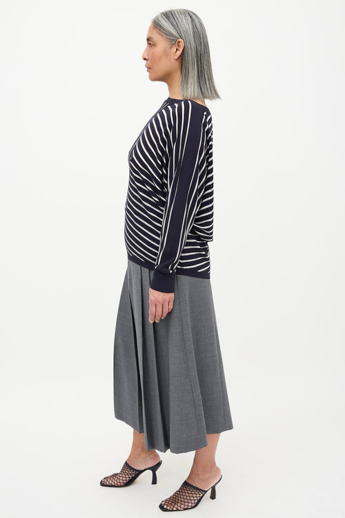 Lafayette 148 Knit Stripe Panel Top