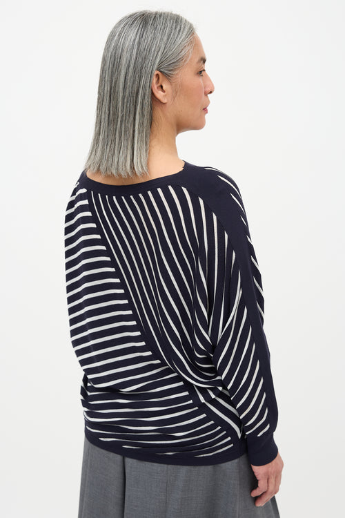 Lafayette 148 Knit Stripe Panel Top