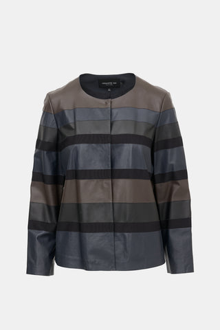 Lafayette 148 Leather Patchwork Jacket