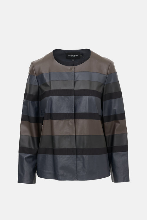 Lafayette 148 Leather Patchwork Jacket