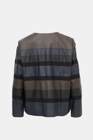 Lafayette 148 Leather Patchwork Jacket
