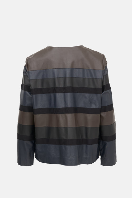 Lafayette 148 Leather Patchwork Jacket
