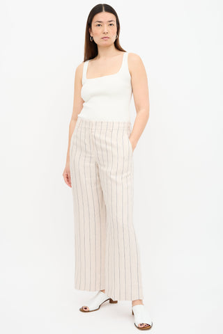 Lafayette 148 Linen Sullivan Pinstripe Trouser