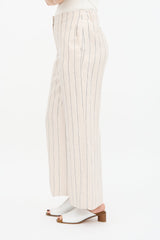 Lafayette 148 Linen Sullivan Pinstripe Trouser