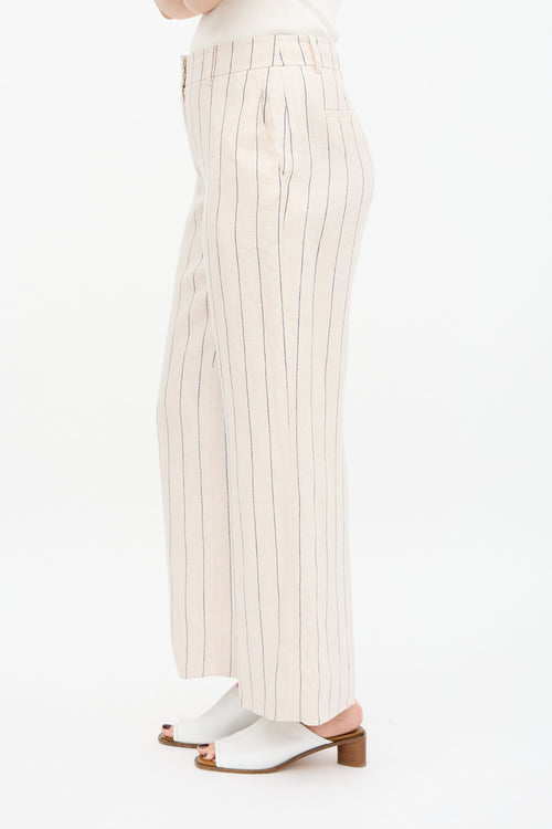 Lafayette 148 Linen Sullivan Pinstripe Trouser