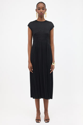 Lafayette 148 Smocked Plisse Midi Dress