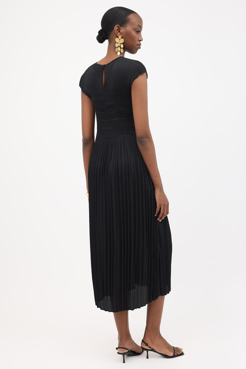 Lafayette 148 Smocked Plisse Midi Dress