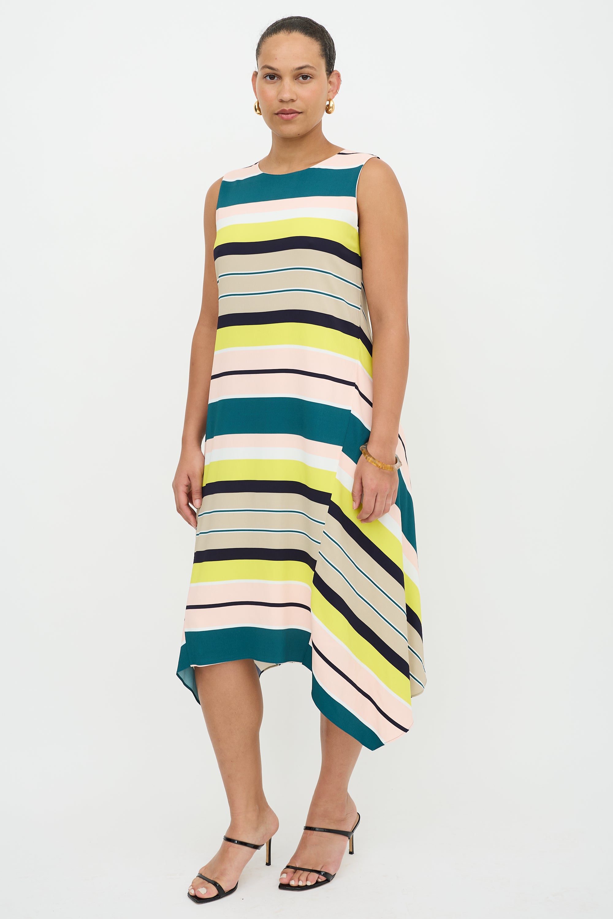 lafayette 148 new york sleeveless pleated a-line maxi dress Lafayette 148 // Striped Sleeveless Dress – VSP Consignment