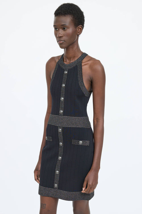 L'Agence Sparkly Button Dress