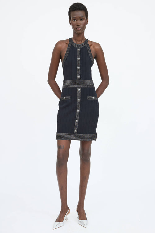 L'Agence Sparkly Button Dress