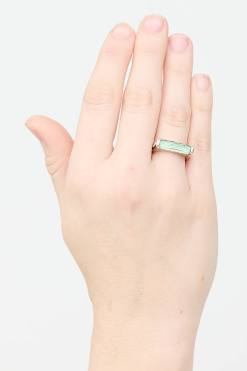 LAGOS Sterling Silver Caviar Maya Stone Stack Ring