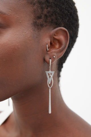 Lagos Silver Textured Triangular Earrings