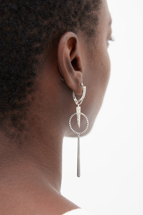 Lagos Silver Textured Triangular Earrings