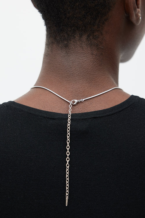 Lalique Silver Crystal Pendant Necklace