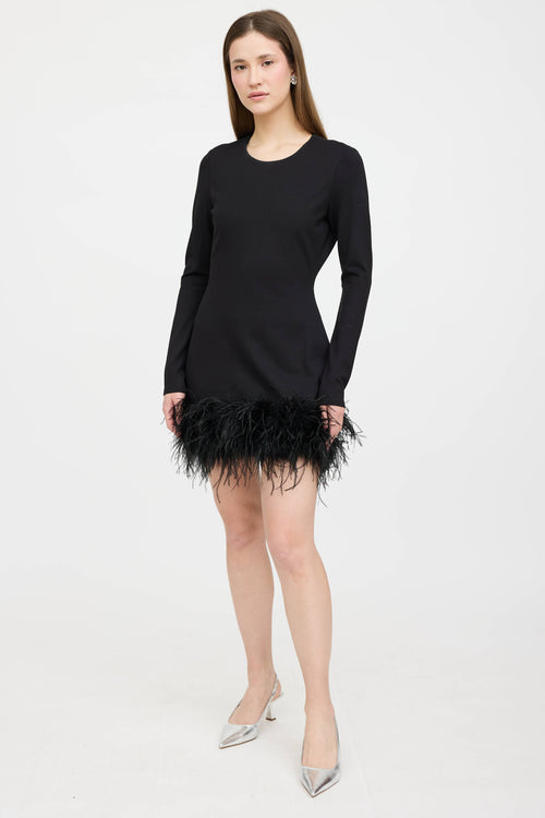 Lamarque Feather Trim Midi Dress
