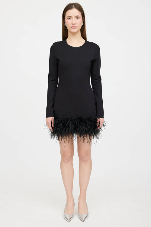 Lamarque Feather Trim Midi Dress