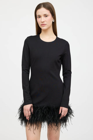 Lamarque Feather Trim Midi Dress