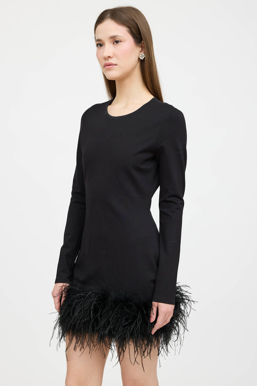 Lamarque Feather Trim Midi Dress