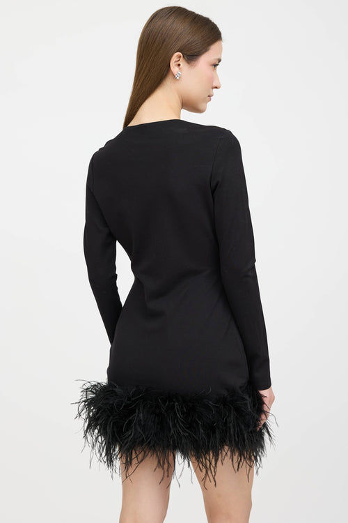 Lamarque Feather Trim Midi Dress