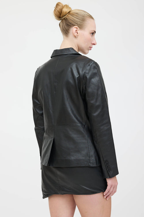 Lamarque Leather Single Breasted Blazer