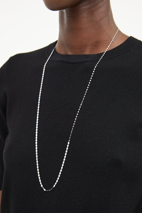 14K White Gold Nude Chain Link Necklace