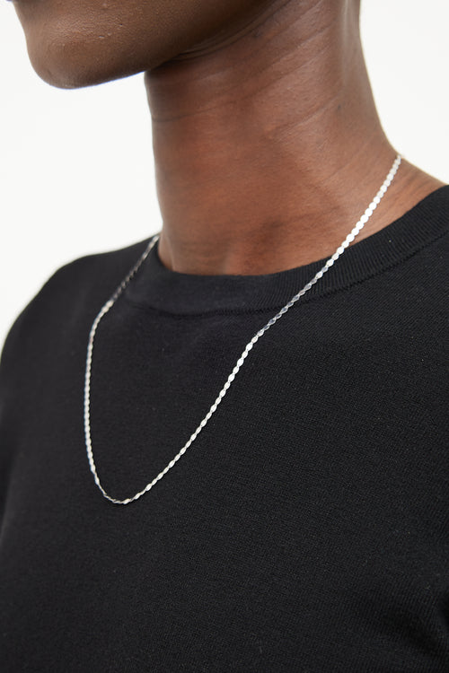 14K White Gold Petite Nude Necklace