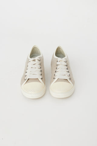 Lanvin Beige & Cream Canvas Sneaker