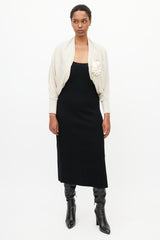 Lanvin Beige Knit Flower Shrug