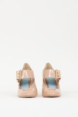 Lanvin Beige Patent Leather Mary Jane Pump