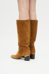 Lanvin Beige Suede Pointed Toe Boot
