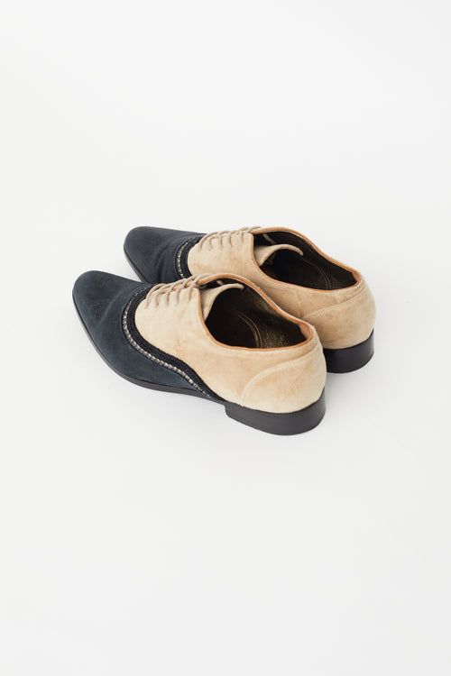 Lanvin Black & Brown Rhinestone Oxford