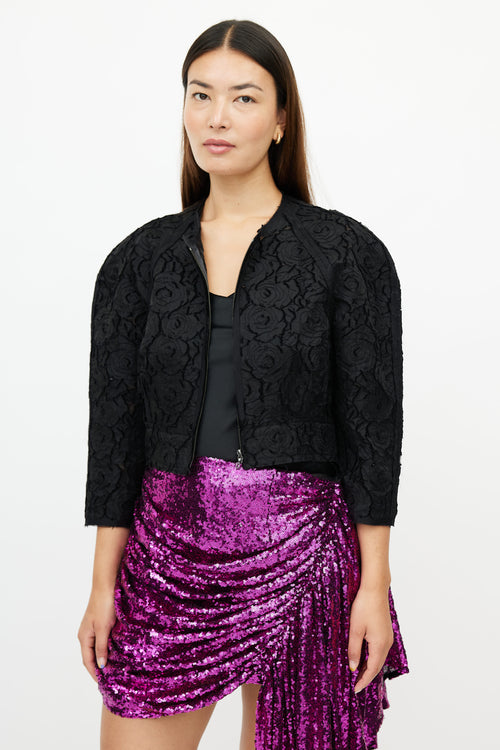 Lanvin Black Floral Lace Jacket