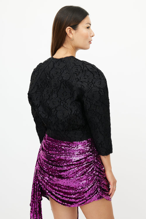 Lanvin Black Floral Lace Jacket