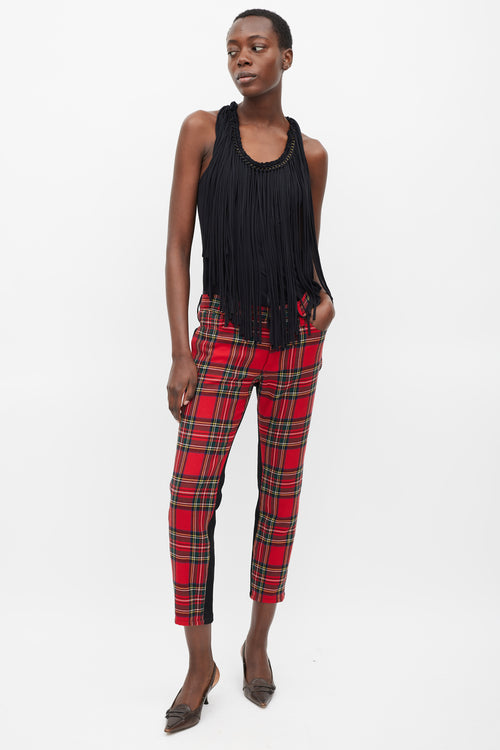 Lanvin Black & Gold Chain Fringed Top