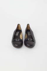 Lanvin Black Leather Ballet Flat