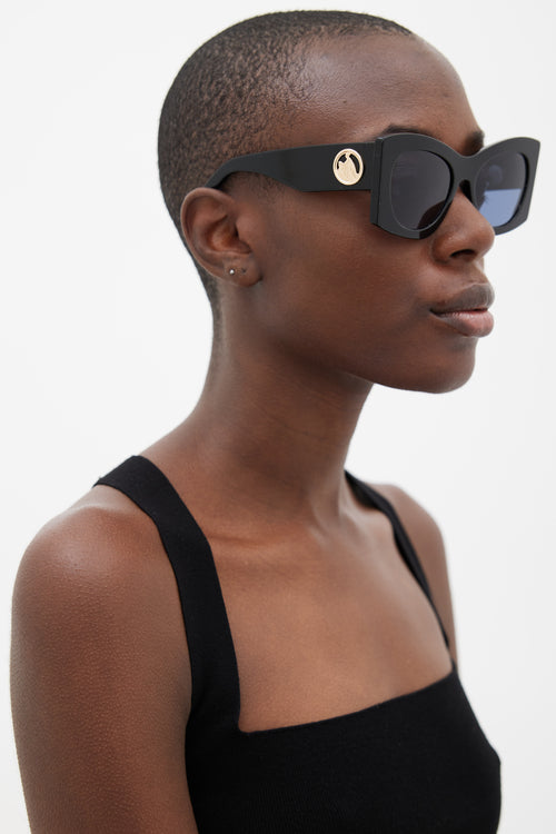 Lanvin Black LNV605S Oversized Square Sunglasses