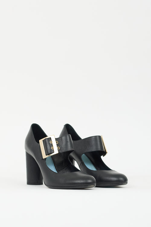 Lanvin Black Leather Mary Jane Pump