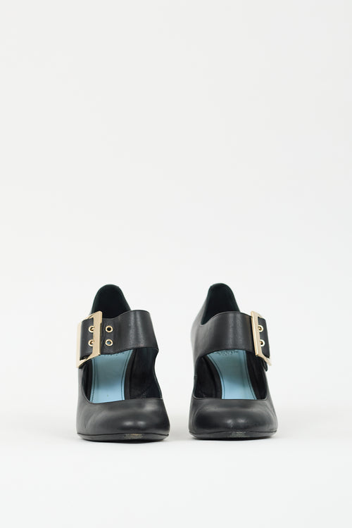 Lanvin Black Leather Mary Jane Pump