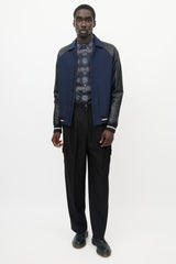 Lanvin Black & Navy Leather Jacket