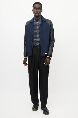 Lanvin Black & Navy Leather Jacket