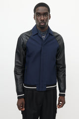 Lanvin Black & Navy Leather Jacket
